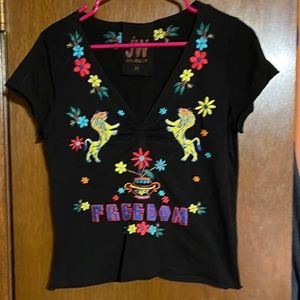 Johnny Was/ JWLA embroidered T-shirt